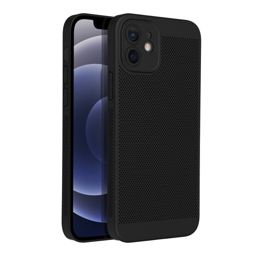 Apple iPhone 12 Breezy perforat plastic husă spate (Negru)
