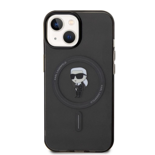 Apple iPhone 15 Karl Lagerfeld IML Iconic MagSafe husă (Negru) – KLHMP15SHFCKNOK