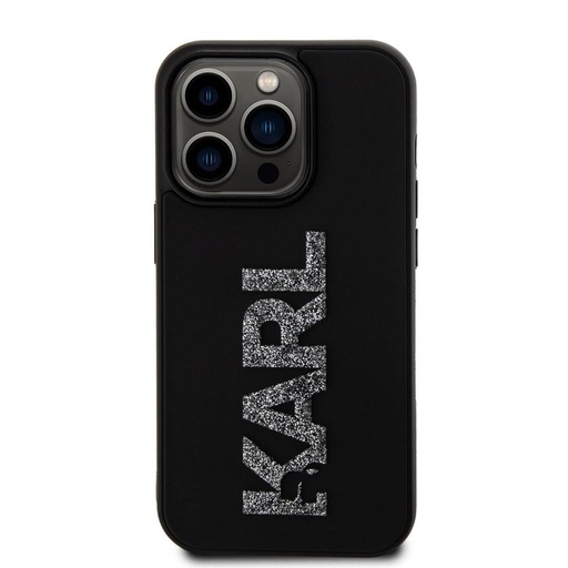 Apple iPhone 15 Pro Karl Lagerfeld 3D Glitter Karl husă (Negru) – KLHCP15L3DMBKCK