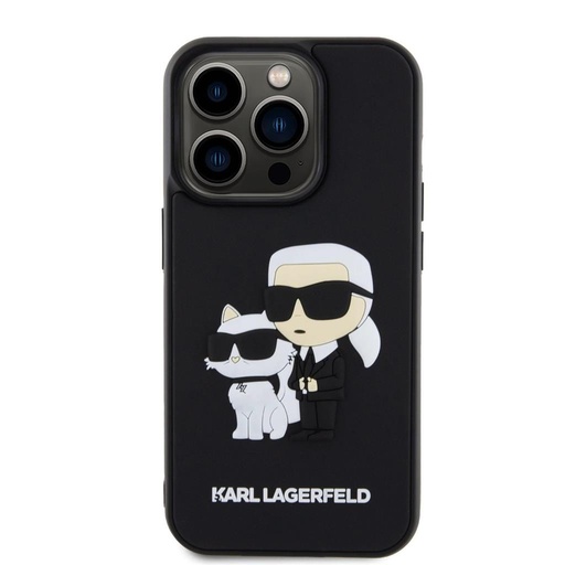 Apple iPhone 15 Pro Karl Lagerfeld 3D Karl & Choupette husă (Negru) – KLHCP15L3DRKCNK