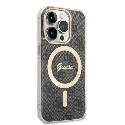 Apple iPhone 15 Pro Guess IML 4G MagSafe husă (Negru) - GUHMP15LH4STK