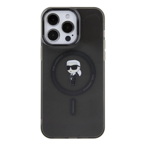 Apple iPhone 15 Pro Max Karl Lagerfeld IML Iconic MagSafe husă (Negru) – KLHMP15XHFCKNOK