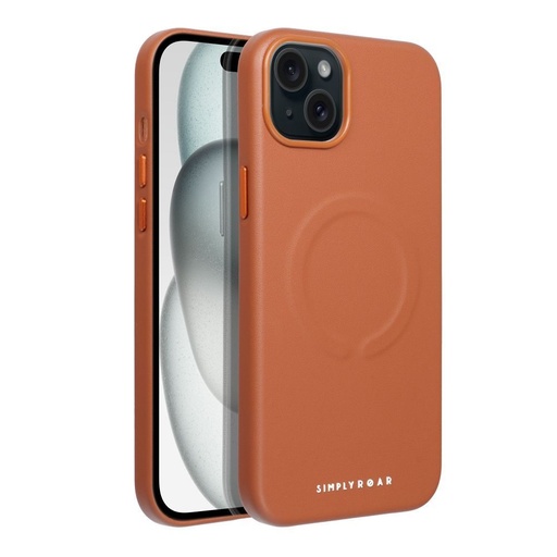 Apple iPhone 15 Plus Roar Leather magsafe husă spate (Maro)