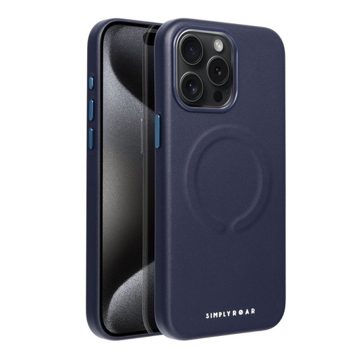 Apple iPhone 15 Pro Max Roar Leather magsafe husă spate (Albastru)