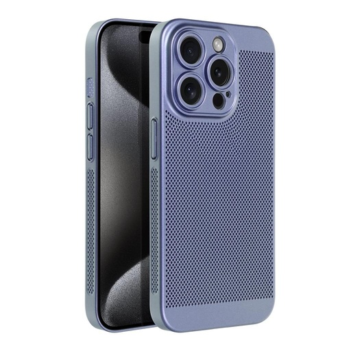 Apple iPhone 15 Pro Breezy perforat plastic husă spate (Albastru)
