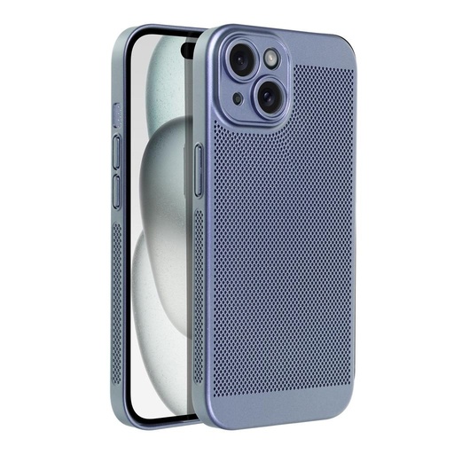 Apple iPhone 15 Breezy perforat plastic husă spate (Albastru)
