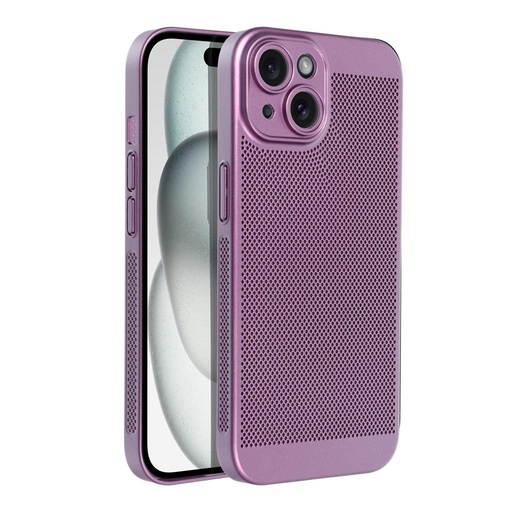 Apple iPhone 15 Breezy perforat plastic husă spate (Mov)
