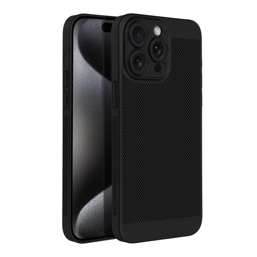 Apple iPhone 15 Pro Max Breezy perforat plastic husă spate (Negru)