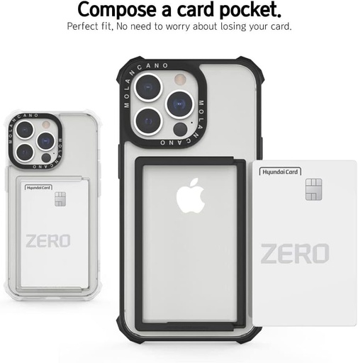 Apple iPhone 15 Plus MOLAN CANO HN7 rezistent husă spate cu suport pentru carduri (Negru)