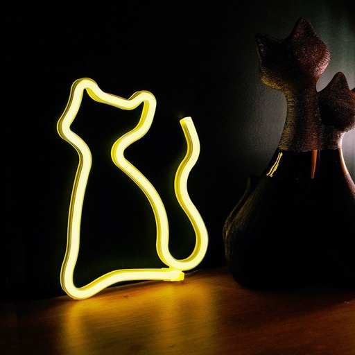 Forever Cat FLNEO3 meleg în alb luminos macska în formă de LED lampă,3 db AA elemmel vagy USB cu conector utilizabil alb