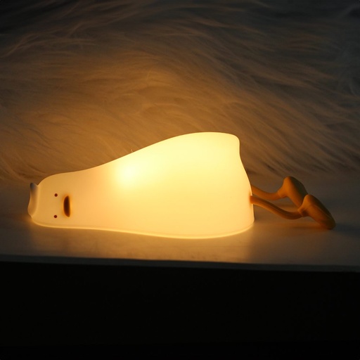 Foverver Lazy Duck FNL-01 meleg în alb luminos LED de noapte lampă, încorporat cu baterie alb