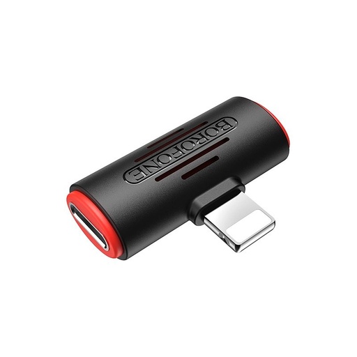 Borofone BV6 lightning distribuitor (lightning audio+lightning încărcător port), negru