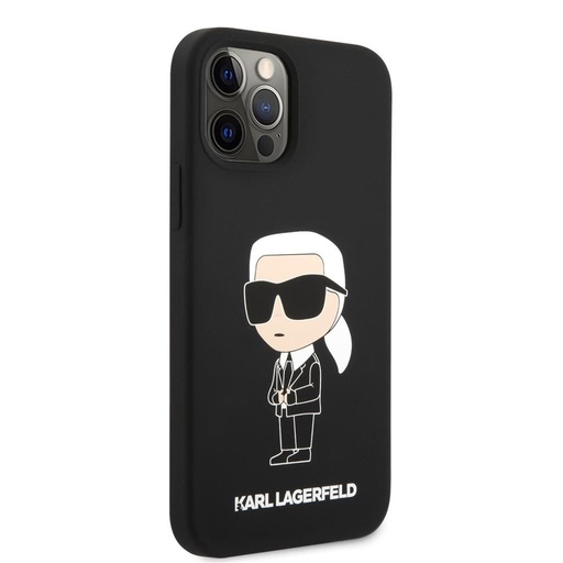 Apple iPhone 12/12 Pro Karl Lagerfeld Liquid Silicone Iconic NFT husă (Negru) – KLHCP12MSNIKBCK