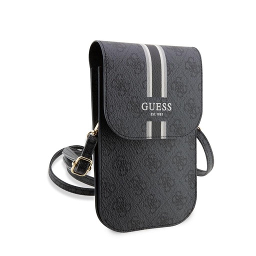 Guess 4G Printed Stripe Phone Bag (Negru) - GUWBP4RPSK