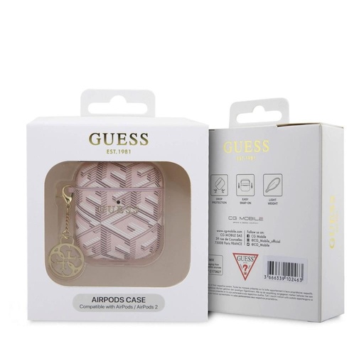 Guess PU G Cube Charm husă AirPods 1/2 (Roz) - GUA2PGCE4CP