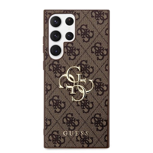 Samsung Galaxy S24 Ultra Guess PU 4G Metal Logo husă (Maro) - GUHCS24L4GMGBR