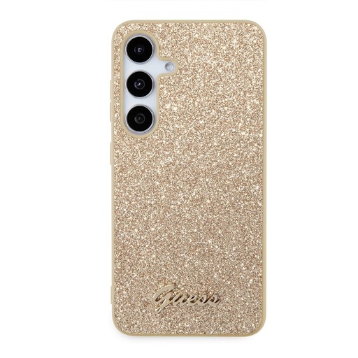 Samsung Galaxy S24 Guess Glitter Flakes Metal Logo husă (Auriu) - GUHCS24SHGGSHD