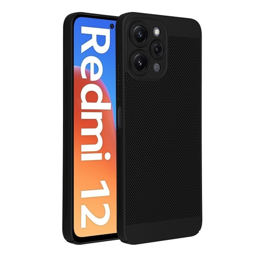 Xiaomi Redmi 12 4G / Redmi 12 5G Breezy perforat plastic husă spate (Negru)