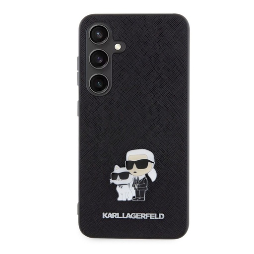 Samsung Galaxy S24 Karl Lagerfeld PU Saffiano Metal Karl and Choupette husă (Negru) – KLHCS24SPSAKCMPK