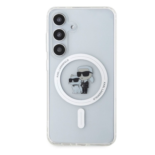 Samsung Galaxy S24 Karl Lagerfeld IML Glitter Karl and Choupette MagSafe husă (Transparent) – KLHMS24SHGKCNOT