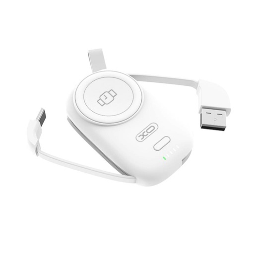 XO PR225 power bank 1200 mAh (Alb) – iWatch încărcător, dublu bemenetes cablu