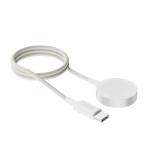 XO CX016 Apple Watch cablu de încărcare (Alb) – 1 m, cu carcasă metalică, Type-C cu conector