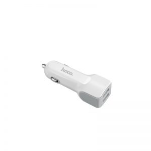 Hoco Z23 auto încărcător (2 USB port, microUSB cablu), 5V 2,4A, alb