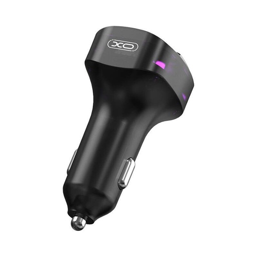 XO BCC12 auto încărcător és FM transmitter 1xUSB-A és 1xUSB-C cu conector 3.1A negru cu putere