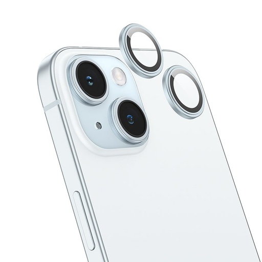 Apple iPhone 15 Pro / iPhone 15 Pro Max Hoco crystal transparent metal protecție cameră sticlă securizată albastru