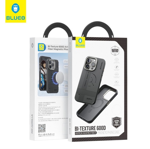 Apple iPhone 15 Pro BLUEO 600D armor aramid magsafe husă spate (Negru)