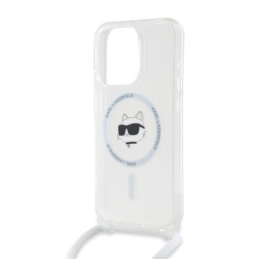Apple iPhone 15 Pro Max Karl Lagerfeld IML Crossbody Choupette Head MagSafe husă (Transparent) – KLHMP15XHCCHNT