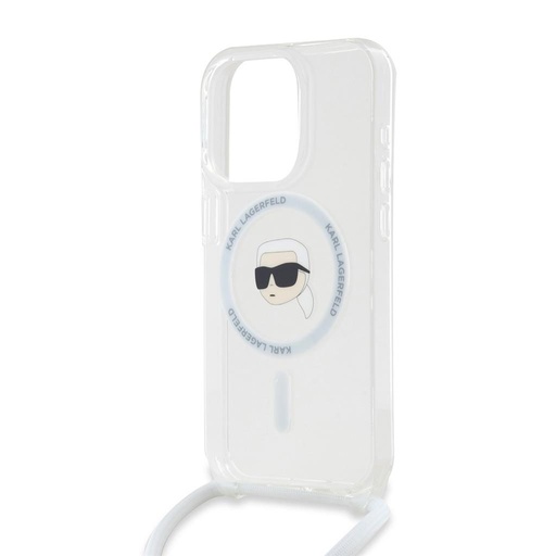 Apple iPhone 15 Pro Karl Lagerfeld IML Crossbody Karl Head MagSafe husă (Transparent) – KLHMP15LHCKHNT