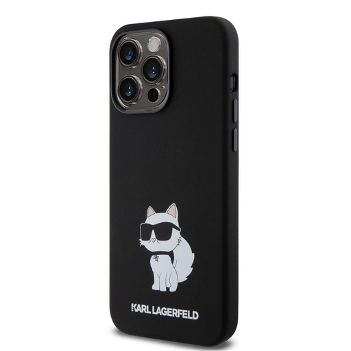 Apple iPhone 15 Pro Max Negru Karl Lagerfeld Liquid Silicone Choupette NFT husă (Negru) – KLHCP15XSNCHBCK