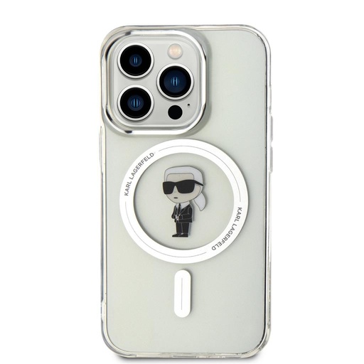 Apple iPhone 15 Pro Karl Lagerfeld IML Iconic MagSafe husă (Transparent) – KLHMP15LHFCKNOT