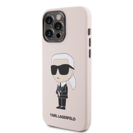 Apple iPhone 15 Pro Karl Lagerfeld Iconic NFT Silicon husă (Roz) – KLHCP15LSNIKBCP