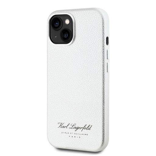 Apple iPhone 15 Karl Lagerfeld Grained PU Hotel RSG husă (Gri) – KLHCP15SPGWCMKHG