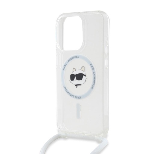 Apple iPhone 15 Pro Karl Lagerfeld IML Crossbody Choupette Head MagSafe husă (Transparent) – KLHMP15LHCCHNT