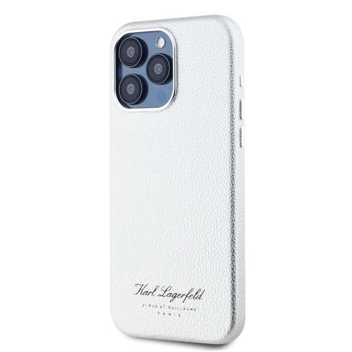 Apple iPhone 15 Pro Max Karl Lagerfeld Grained PU Hotel RSG husă (Gri) – KLHCP15XPGWCMKHG