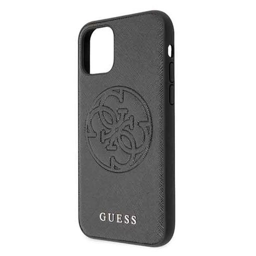 Apple iPhone 11 Pro Guess Saffiano Embossed Circle Logo husă (Negru) - GUHCN58RSSASBK