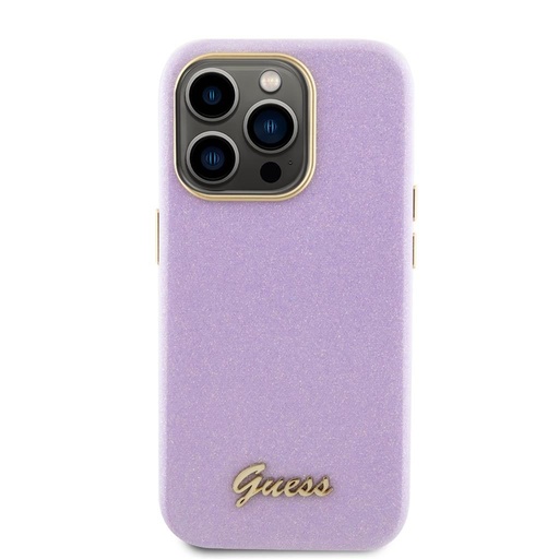 Apple iPhone 15 Pro Guess PU Glitter complet capac husă (Mov) - GUHCP15LPGMCSL