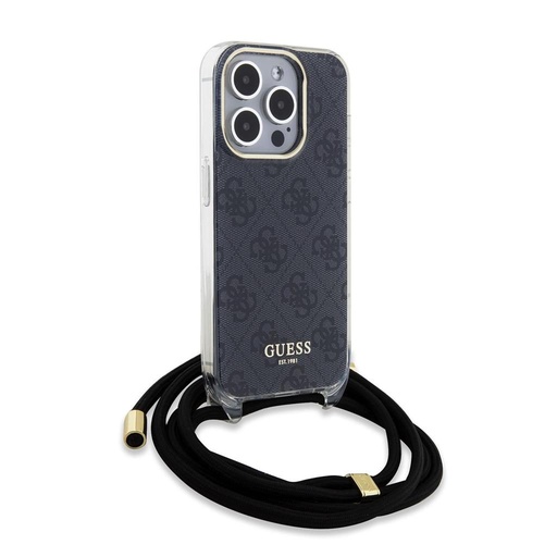 Apple iPhone 15 Pro Guess IML 4G Crossbody Strap husă (Negru) - GUHCP15LHC4SEK