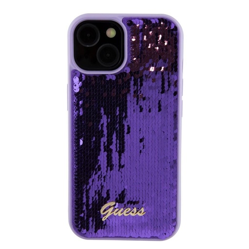 Apple iPhone 15 Guess Sequin Script Logo husă (Mov) - GUHCP15SPSFDGSU
