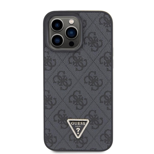 Apple iPhone 15 Pro Max Guess PU 4G Strass Triangle husă (Negru) - GUHCP15XP4TDPK