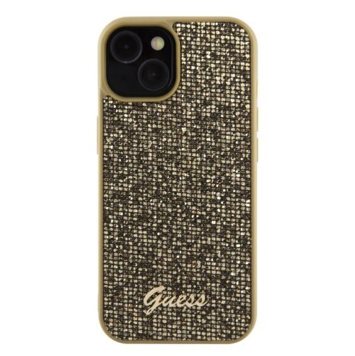 Apple iPhone 15 Guess PU Square Mirror Script Logo husă (Auriu) - GUHCP15SPMSDGSD