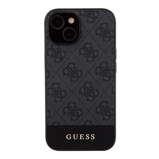 Apple iPhone 15 Guess PU 4G Stripe MagSafe husă (Negru) - GUHMP15SG4GLGR