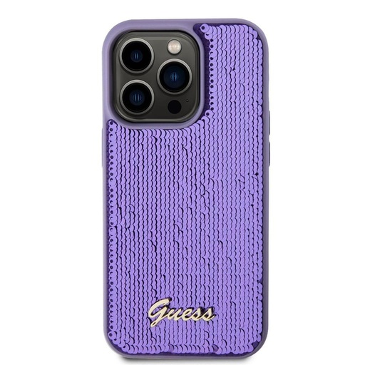 Apple iPhone 15 Pro Guess Sequin Script Logo husă (Mov) - GUHCP15LPSFDGSU