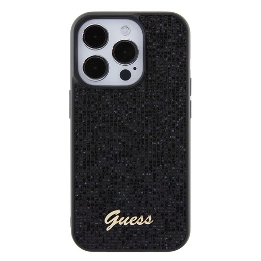 Apple iPhone 15 Pro Guess PU Square Mirror Script Logo husă (Negru) - GUHCP15LPMSDGSK