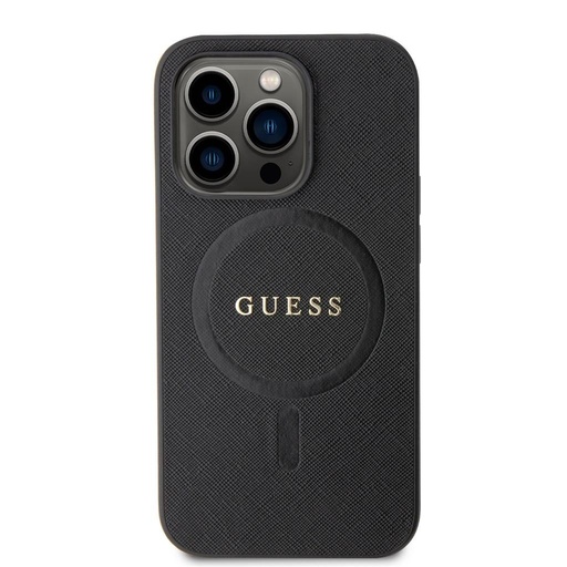 Apple iPhone 15 Pro Guess PU Saffiano MagSafe husă (Negru) - GUHMP15LPSAHMCK