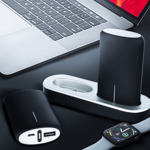 power bank, 5000 mAh, dock, 2db, negru