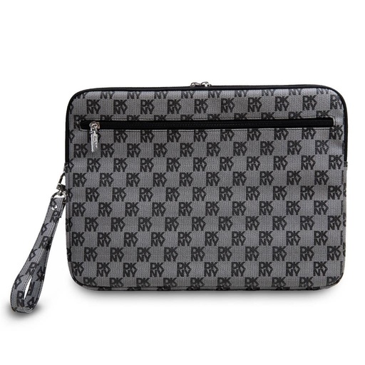 DKNY PU Leather Checkered Pattern and Stripe Laptop husă 15" - 16" (Negru - DKCS16PVSHLK)